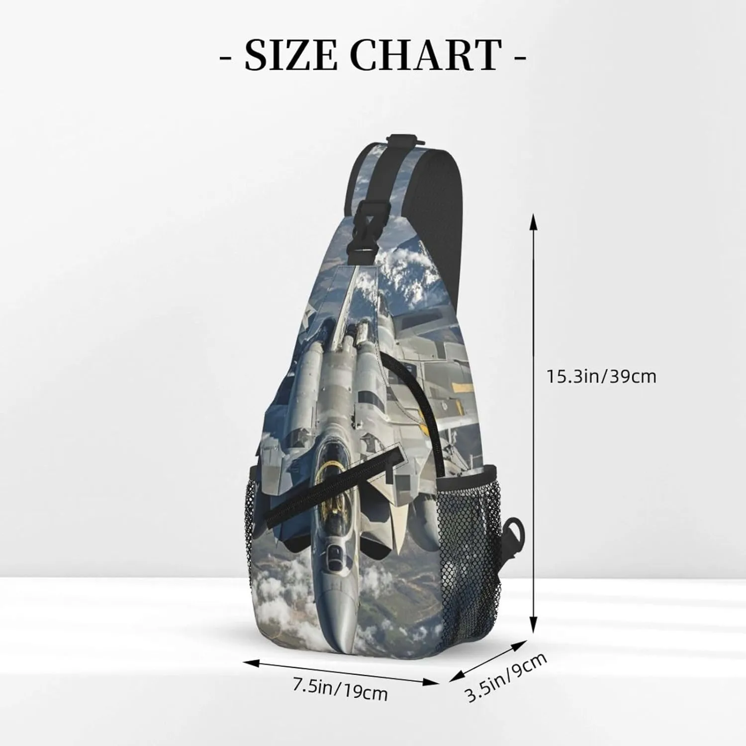 Sling Bag for Men Women Crossbody Backpack Aircraft Fighter Jets Crossbody Bag Chest Bag for Travel Sport