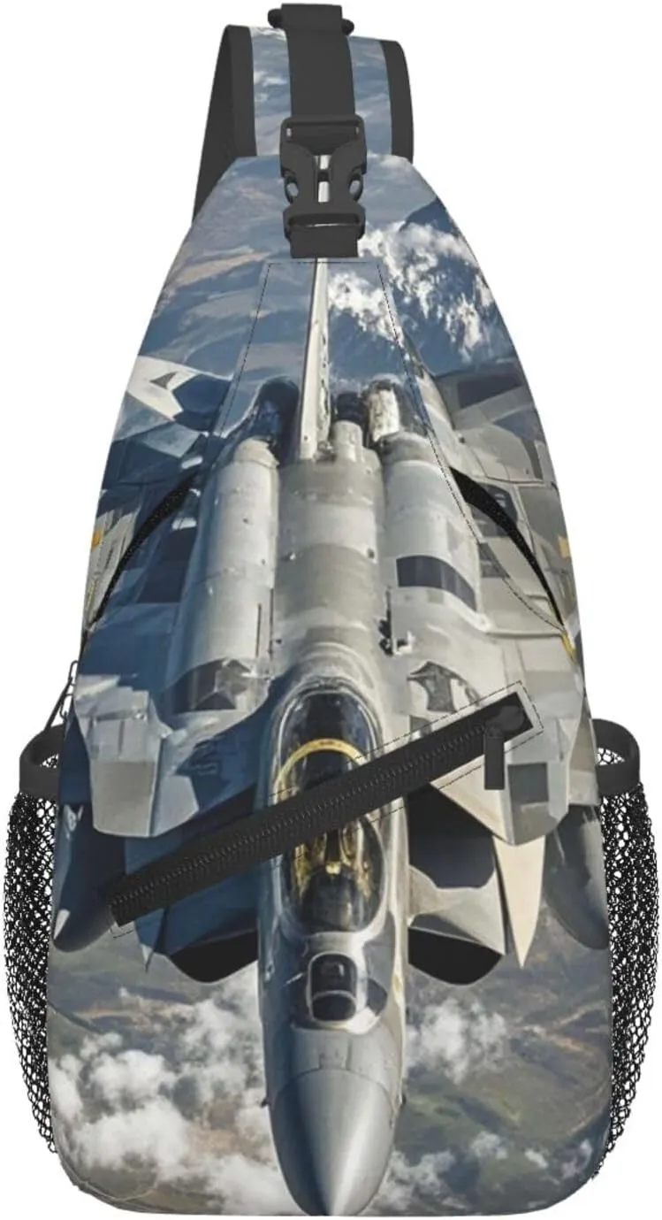 Sling Bag for Men Women Crossbody Backpack Aircraft Fighter Jets Crossbody Bag Chest Bag for Travel Sport