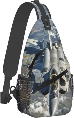 Sling Bag for Men Women Crossbody Backpack Aircraft Fighter Jets Crossbody Bag Chest Bag for Travel Sport