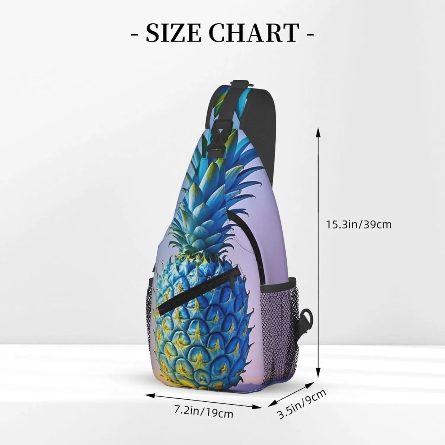 Sling Bag for Men Women Crossbody Backpack Blue pineapple Crossbody Bag Chest Bag for Travel Sport