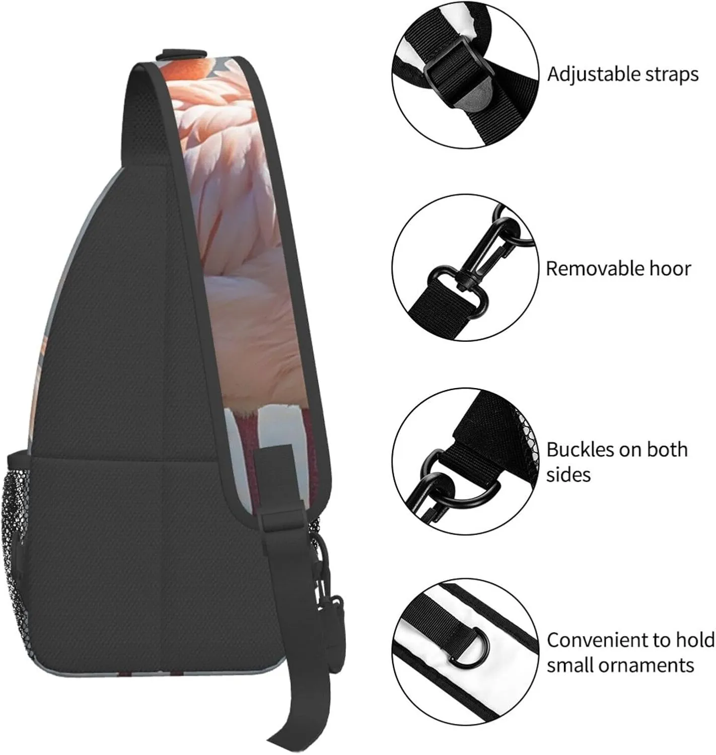 Sling Bag for Men Women Crossbody Backpack Flamingo Crossbody Bag Chest Bag for Travel Sport