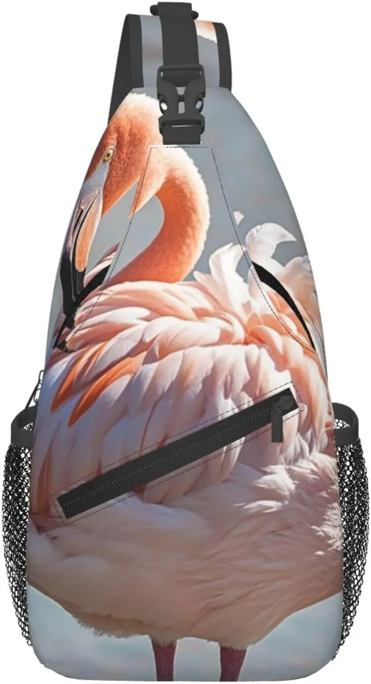 Sling Bag for Men Women Crossbody Backpack Flamingo Crossbody Bag Chest Bag for Travel Sport