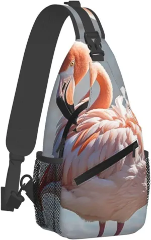 Sling Bag for Men Women Crossbody Backpack Flamingo Crossbody Bag Chest Bag for Travel Sport