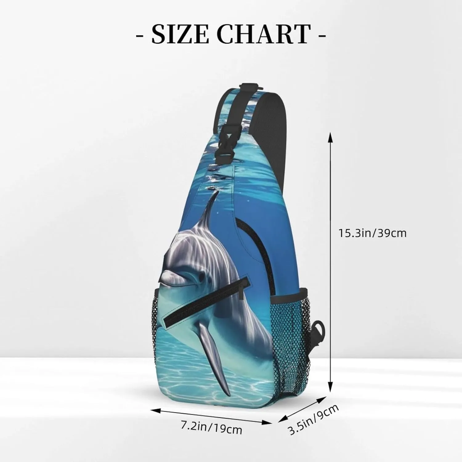Sling Bag for Men Women Crossbody Backpack Marine dolphin Crossbody Bag Chest Bag for Travel Sport
