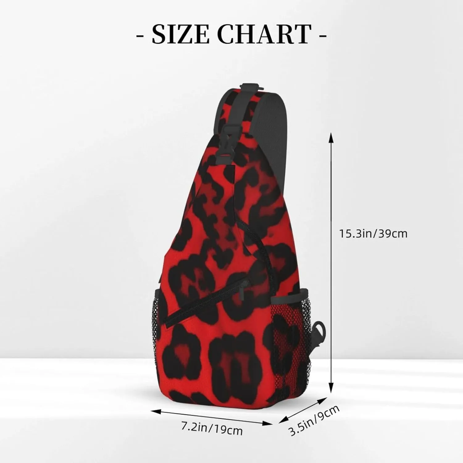 Sling Bag for Men Women Crossbody Backpack Red Leopard Pattern Crossbody Bag Chest Bag for Travel Sport