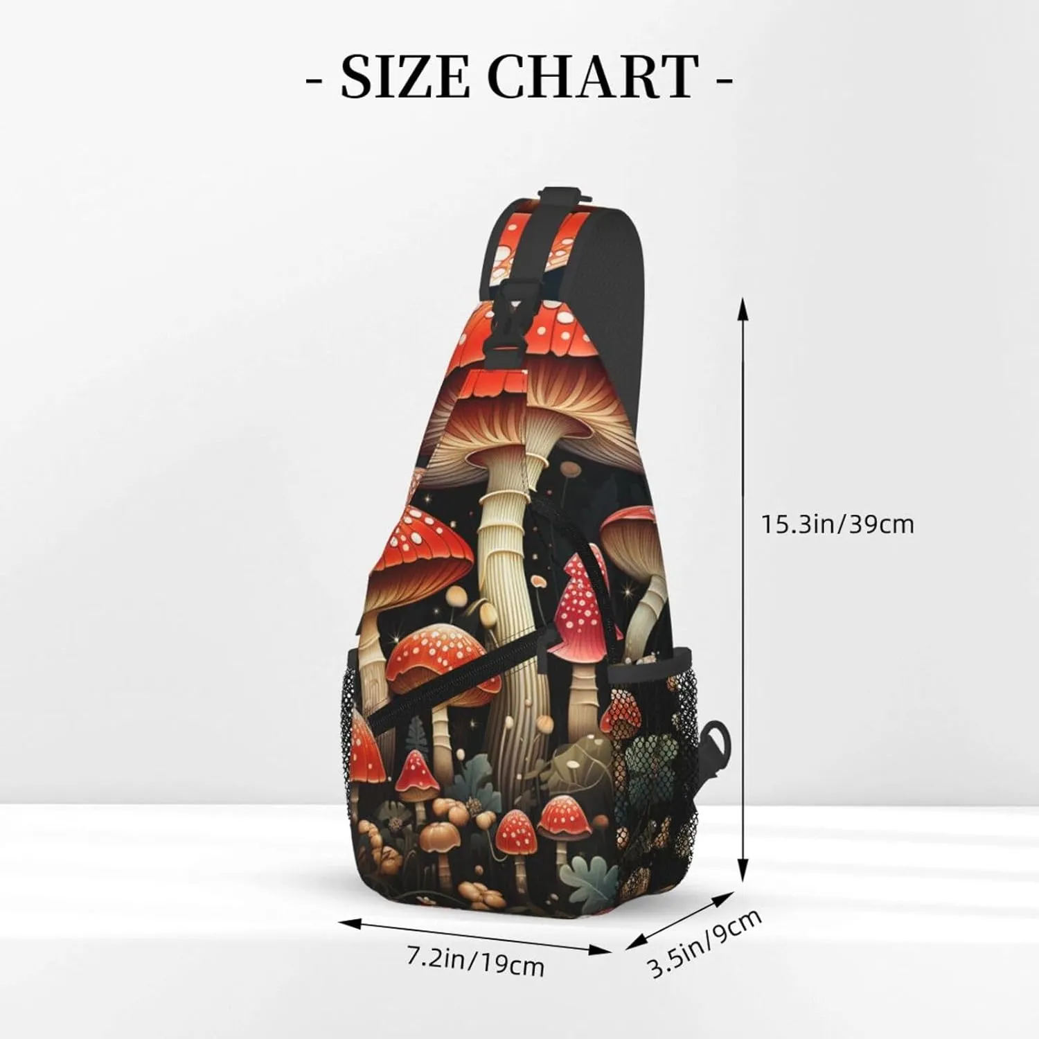 Sling Bag for Men Women Crossbody Backpack Red Mushrooms Crossbody Bag Chest Bag for Travel Sport