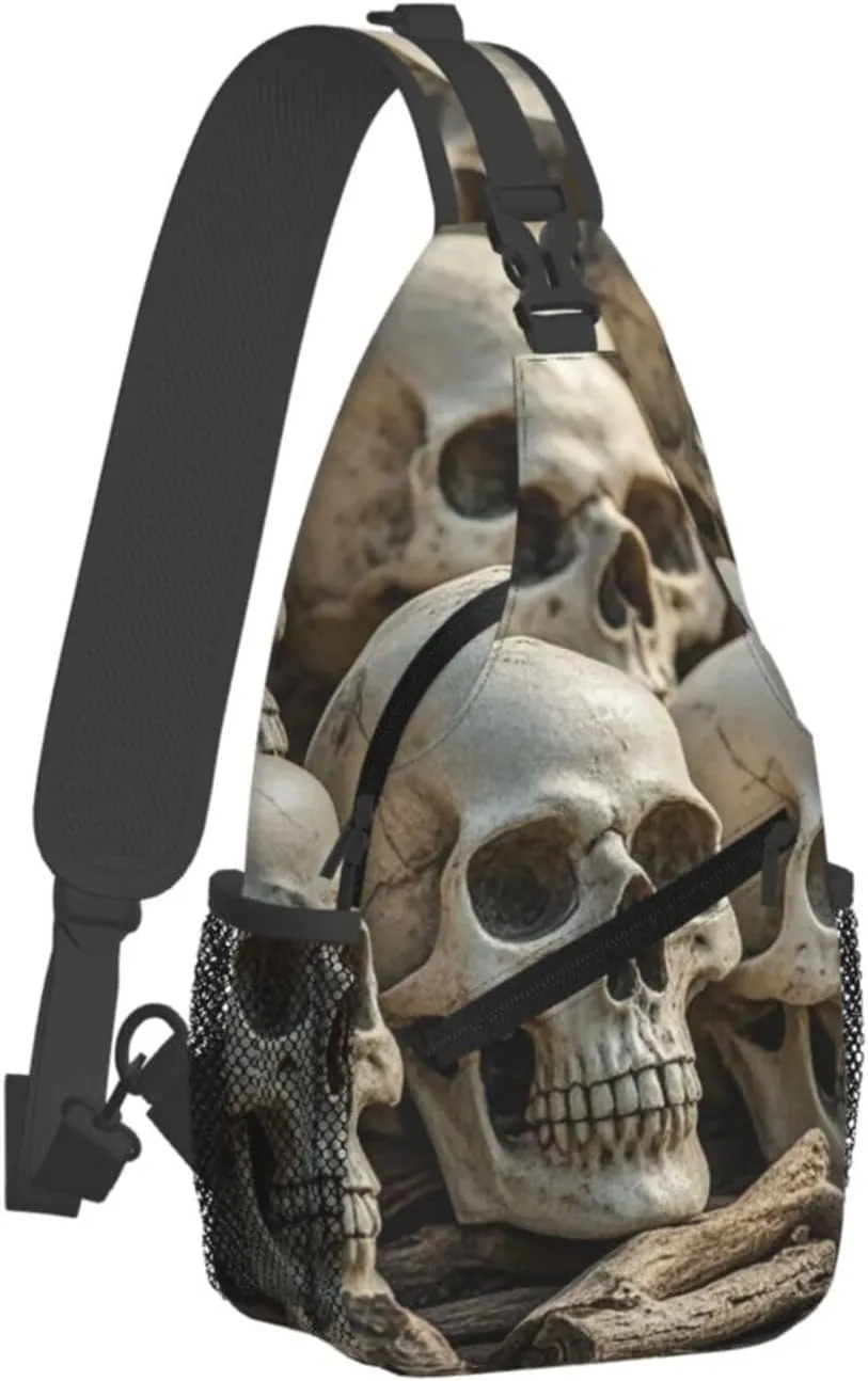 Sling Bag for Men Women Crossbody Backpack Skulls Crossbody Bag Chest Bag for Travel Sport