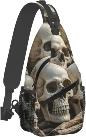 Sling Bag for Men Women Crossbody Backpack Skulls Crossbody Bag Chest Bag for Travel Sport