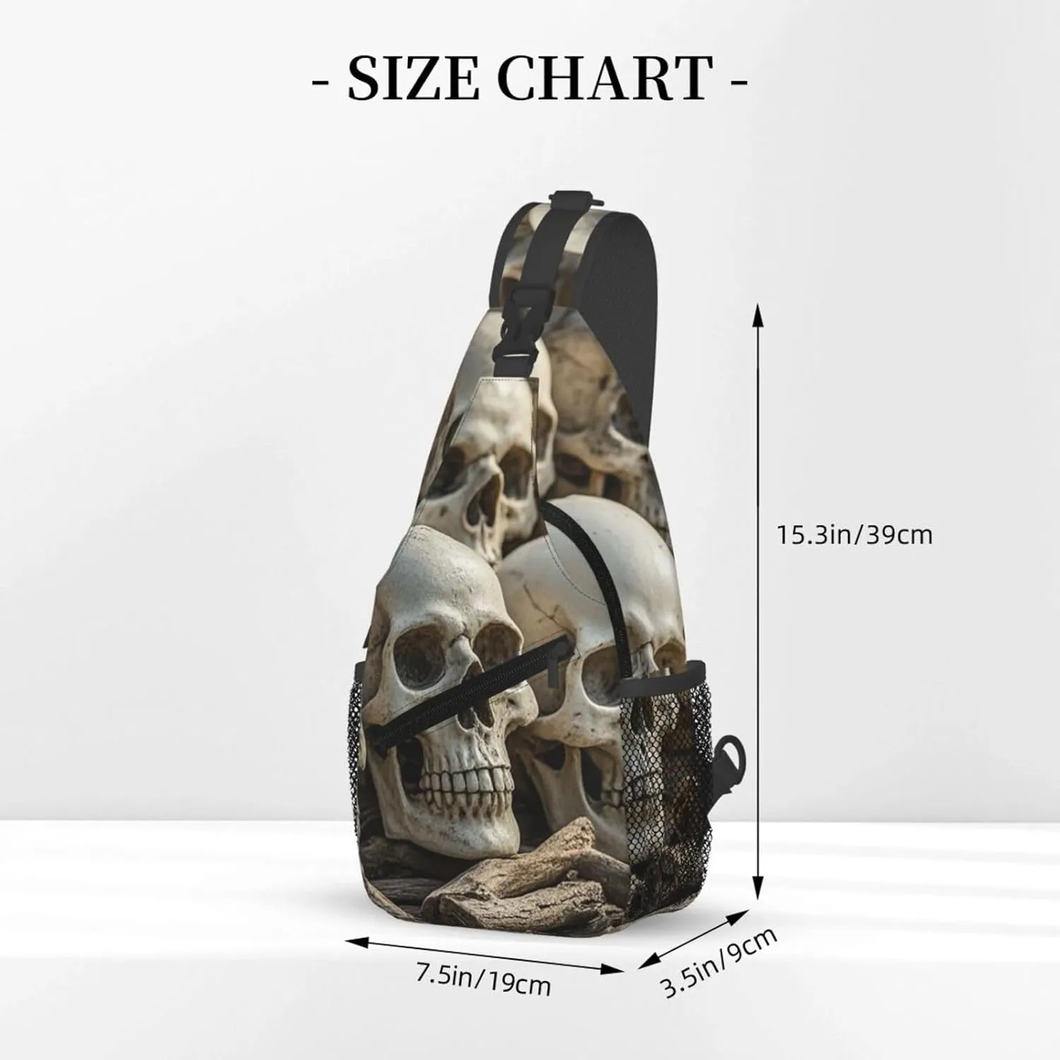 Sling Bag for Men Women Crossbody Backpack Skulls Crossbody Bag Chest Bag for Travel Sport