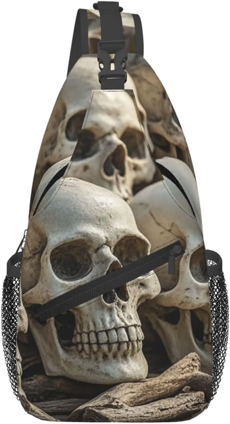 Sling Bag for Men Women Crossbody Backpack Skulls Crossbody Bag Chest Bag for Travel Sport