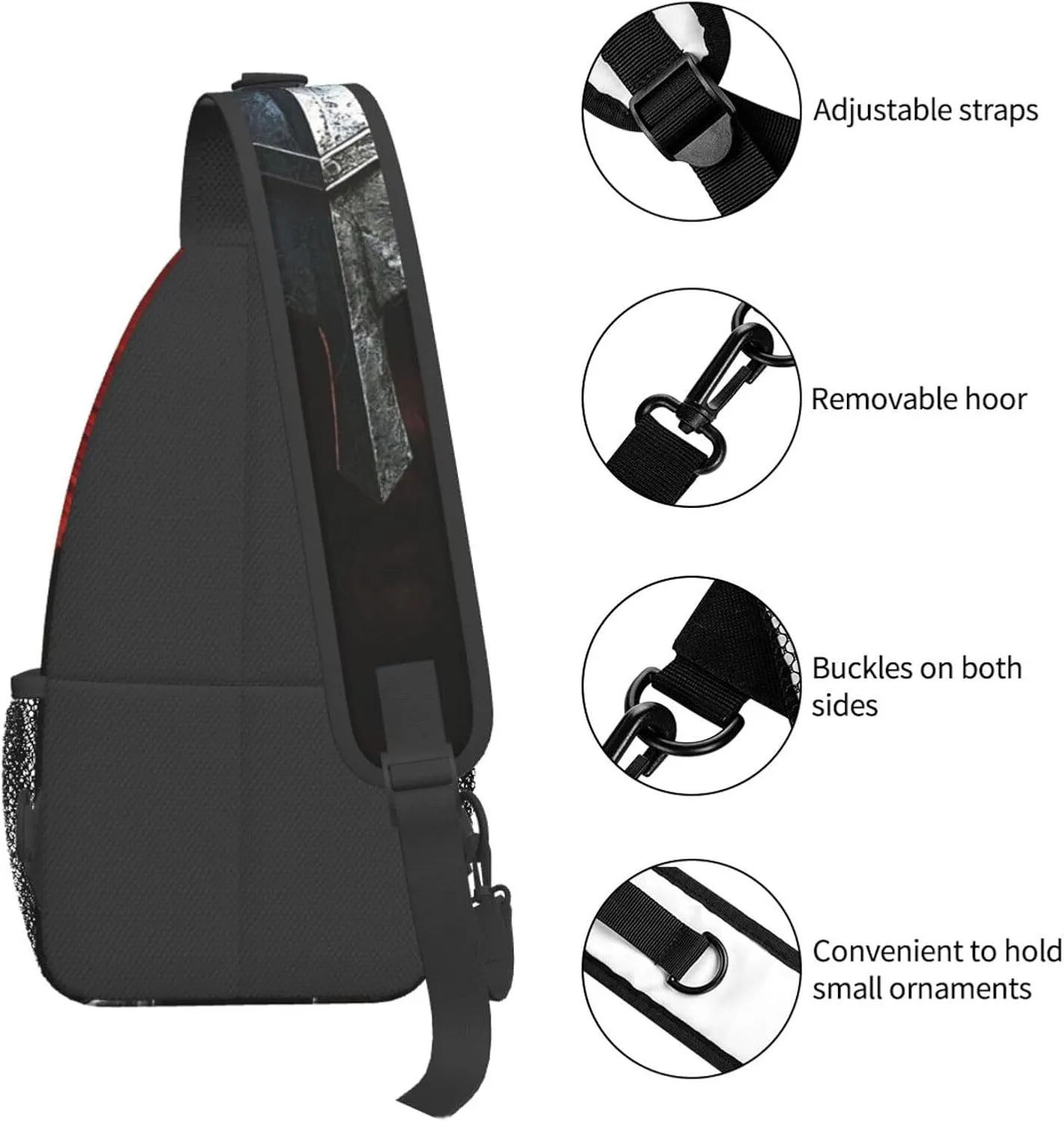 Sling Bag for Men Women Crossbody Backpack Spartan Warrior Helmet Crossbody Bag Chest Bag for Travel Sport