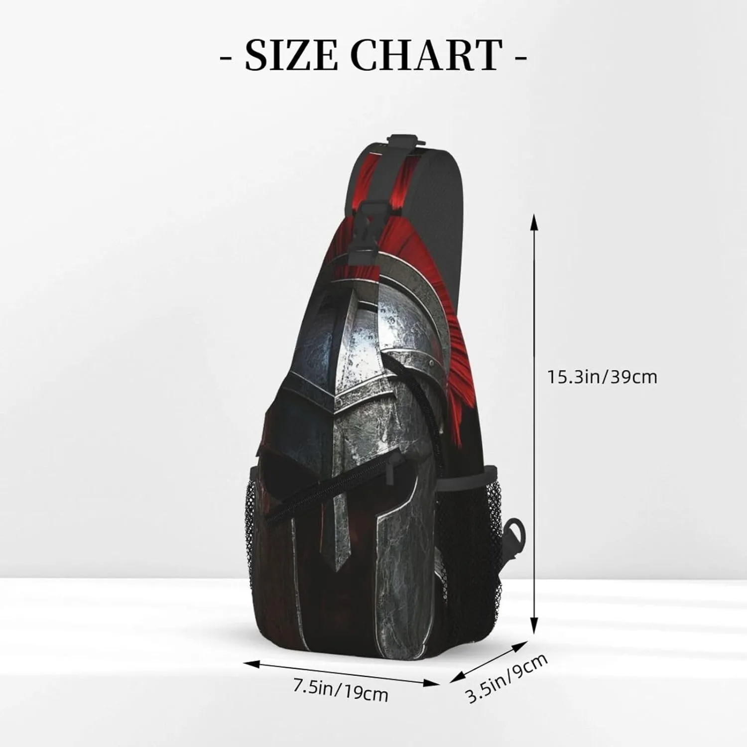 Sling Bag for Men Women Crossbody Backpack Spartan Warrior Helmet Crossbody Bag Chest Bag for Travel Sport