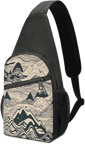 Sling Bag for Women Men Crossbody Bag Small Sling Backpack Iceberg Style Pattern Chest Bag Hiking Daypack