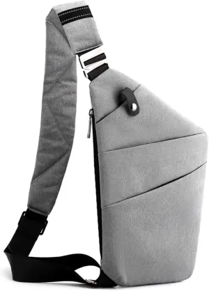 Sling Crossbody Bags Anti-thief Slim Personal Flex Bag Safe Purse Bags for Women Men Waterproof (Grey, Left)