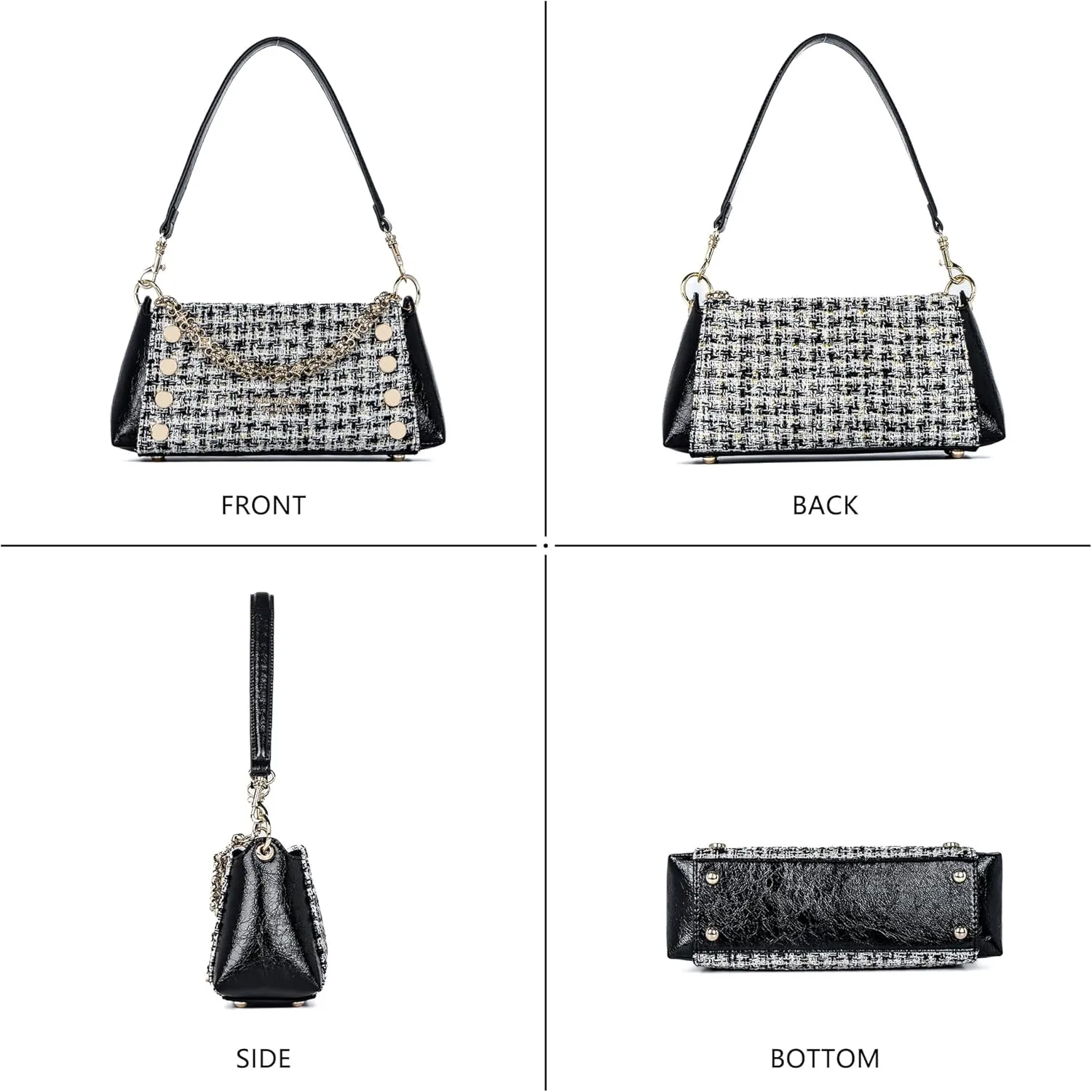 Small Shoulder Bag for Women Y2K Purse Designer Trendy Satchel Handbag Hobo Studded Bag