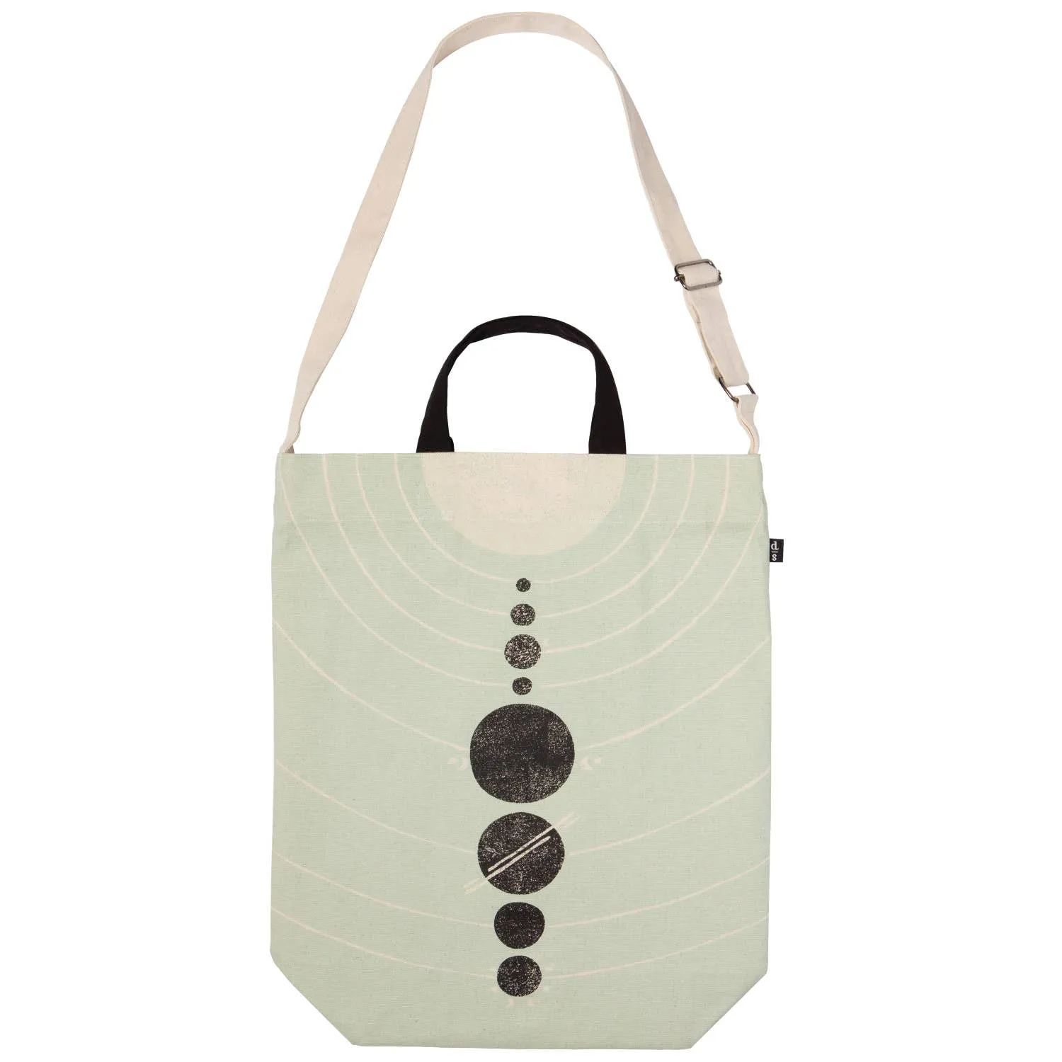 Solaris Team Cross Body Tote Bag | Solar System Cotton Sling Handbag | 15” x 18” | Gift for Her