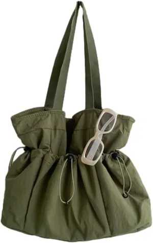 Spacious Travel Companion Women’s Nylon Shoulder Tote with Smart Features
