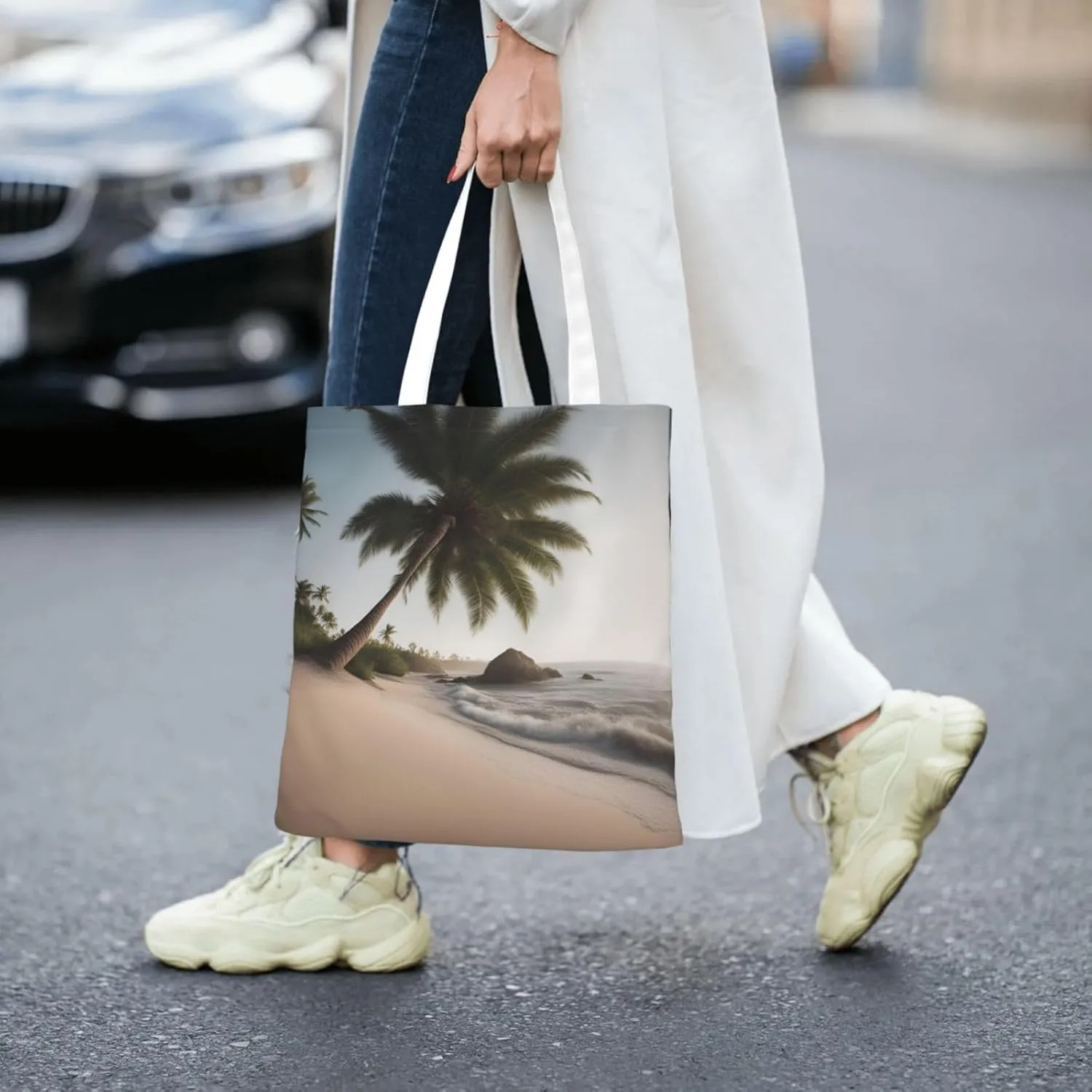 SSIMOO Two Horses Fashion Canvas Tote Bag-Personalized Handbag,Multifunctional Bag,Elegant And Minimalist