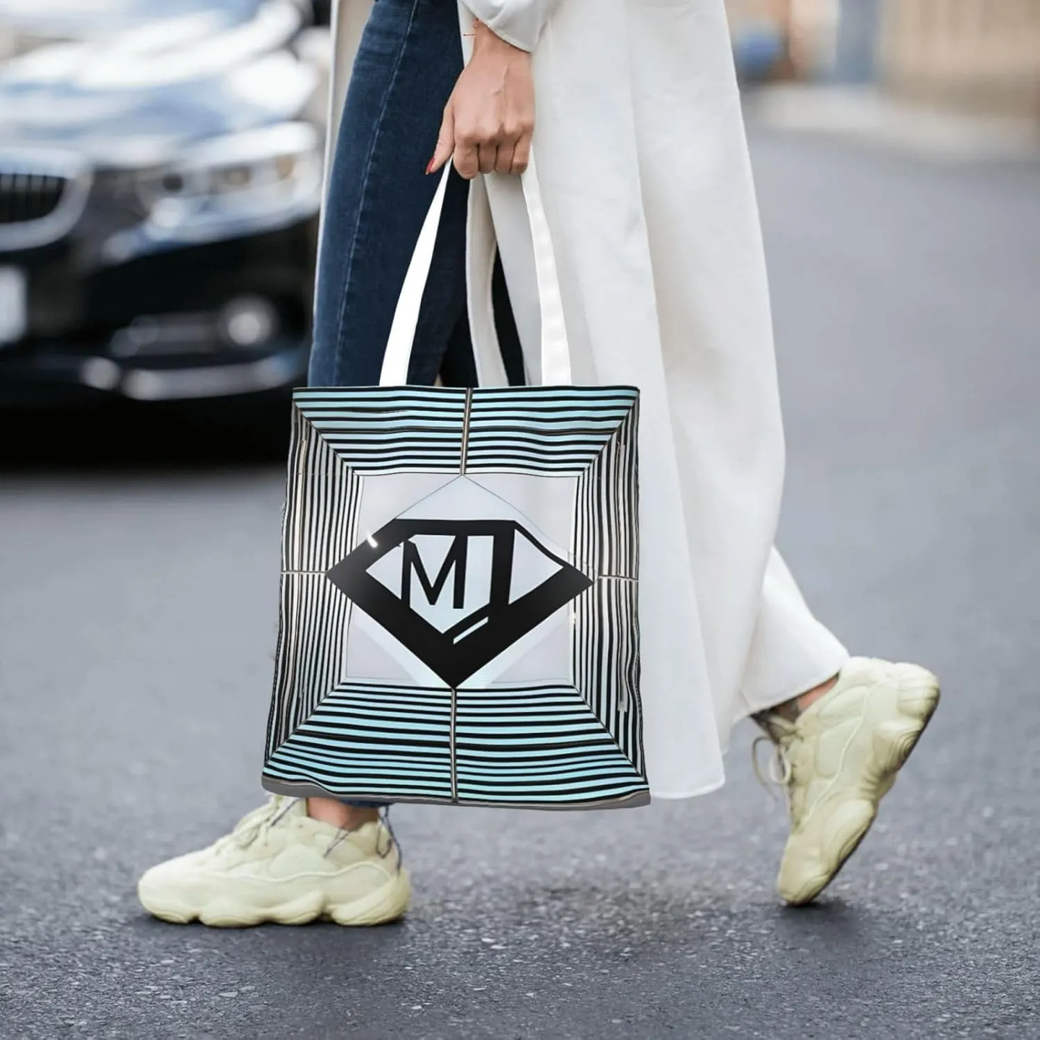 SSIMOO Two Horses Fashion Canvas Tote Bag-Personalized Handbag,Multifunctional Bag,Elegant And Minimalist
