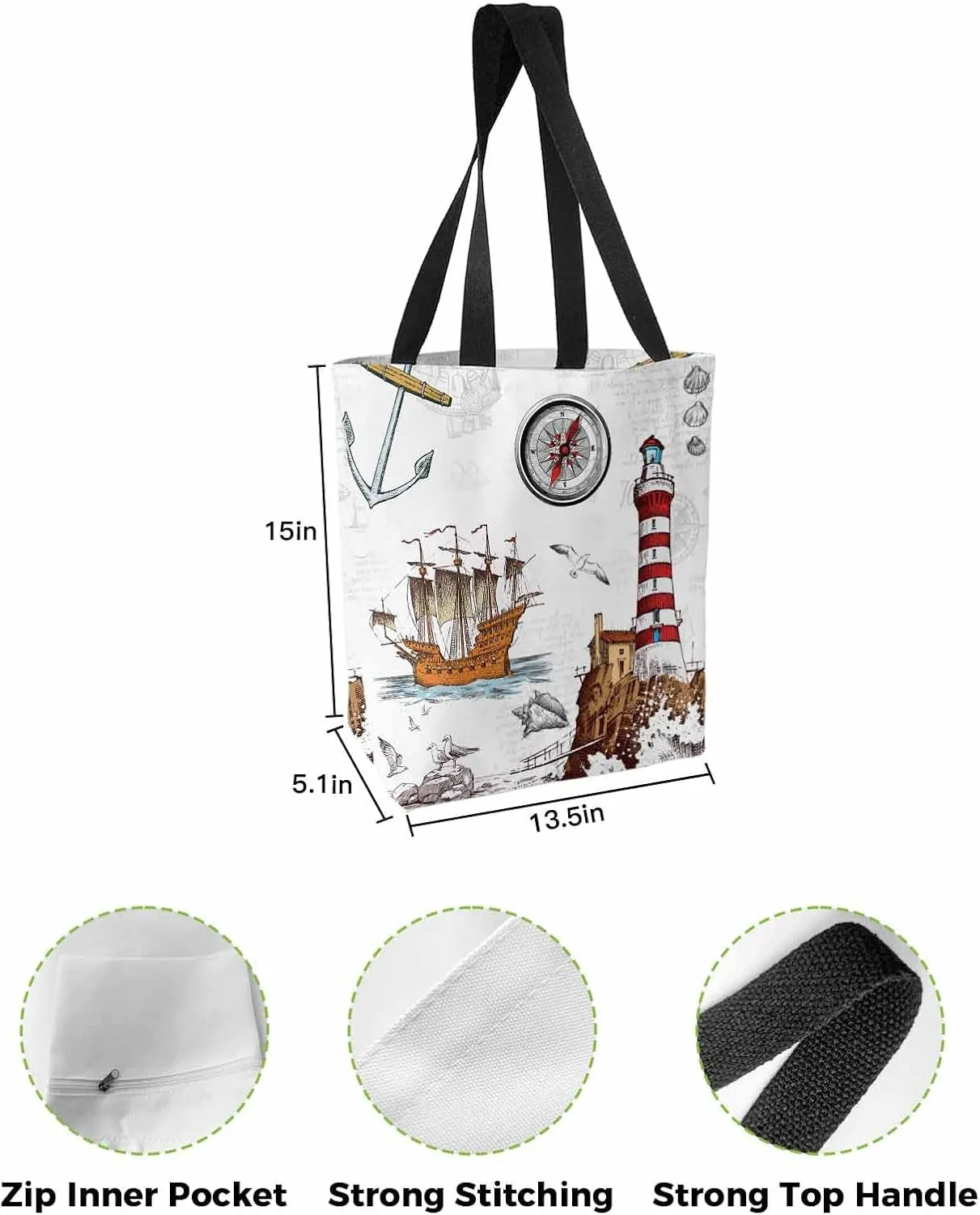 Starfish Canvas Tote Bag Summer Ocean Purple Starfish Shoulder Bag Casual Bag with Inner Pocket for Shopping Grocery Work