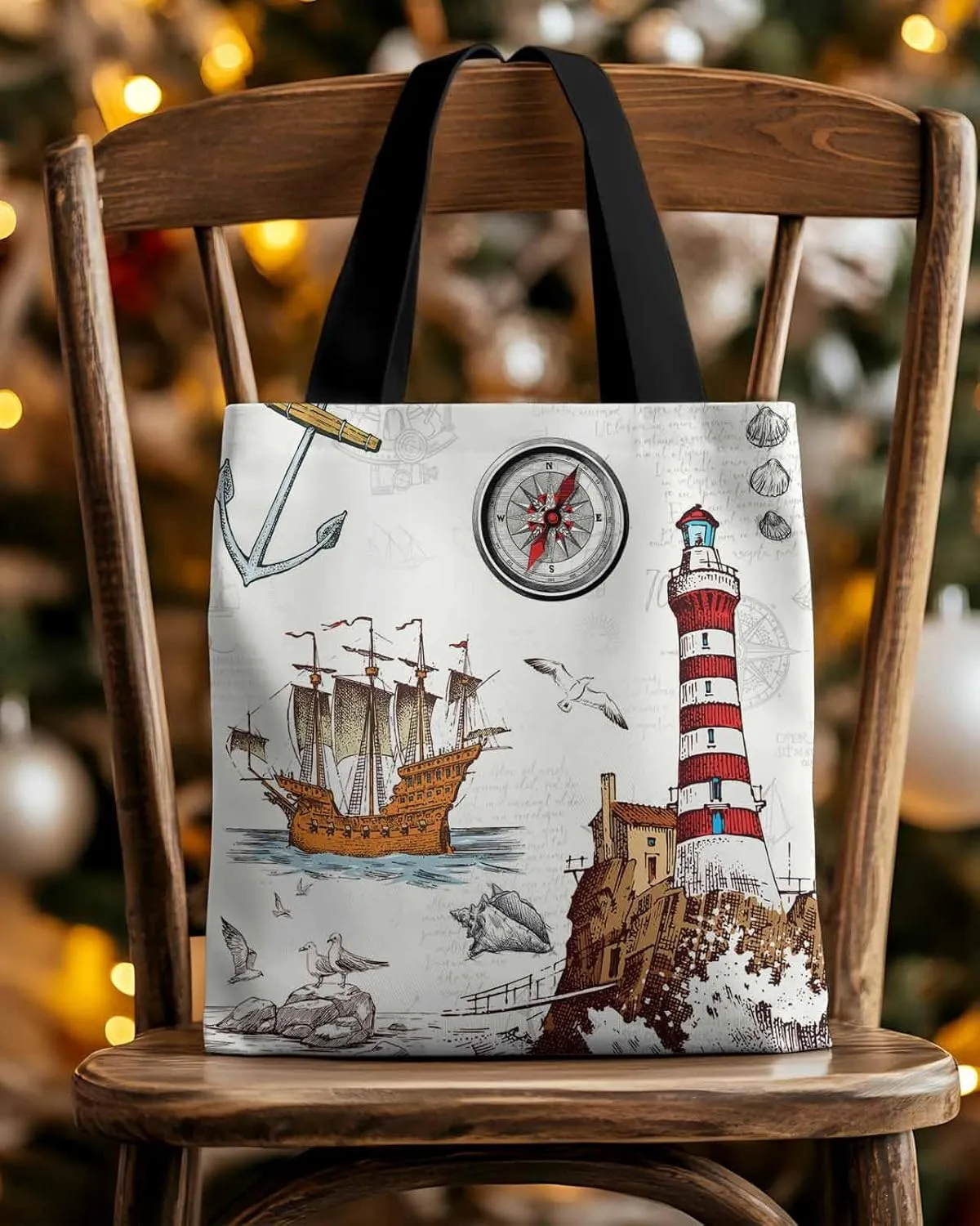 Starfish Canvas Tote Bag Summer Ocean Purple Starfish Shoulder Bag Casual Bag with Inner Pocket for Shopping Grocery Work