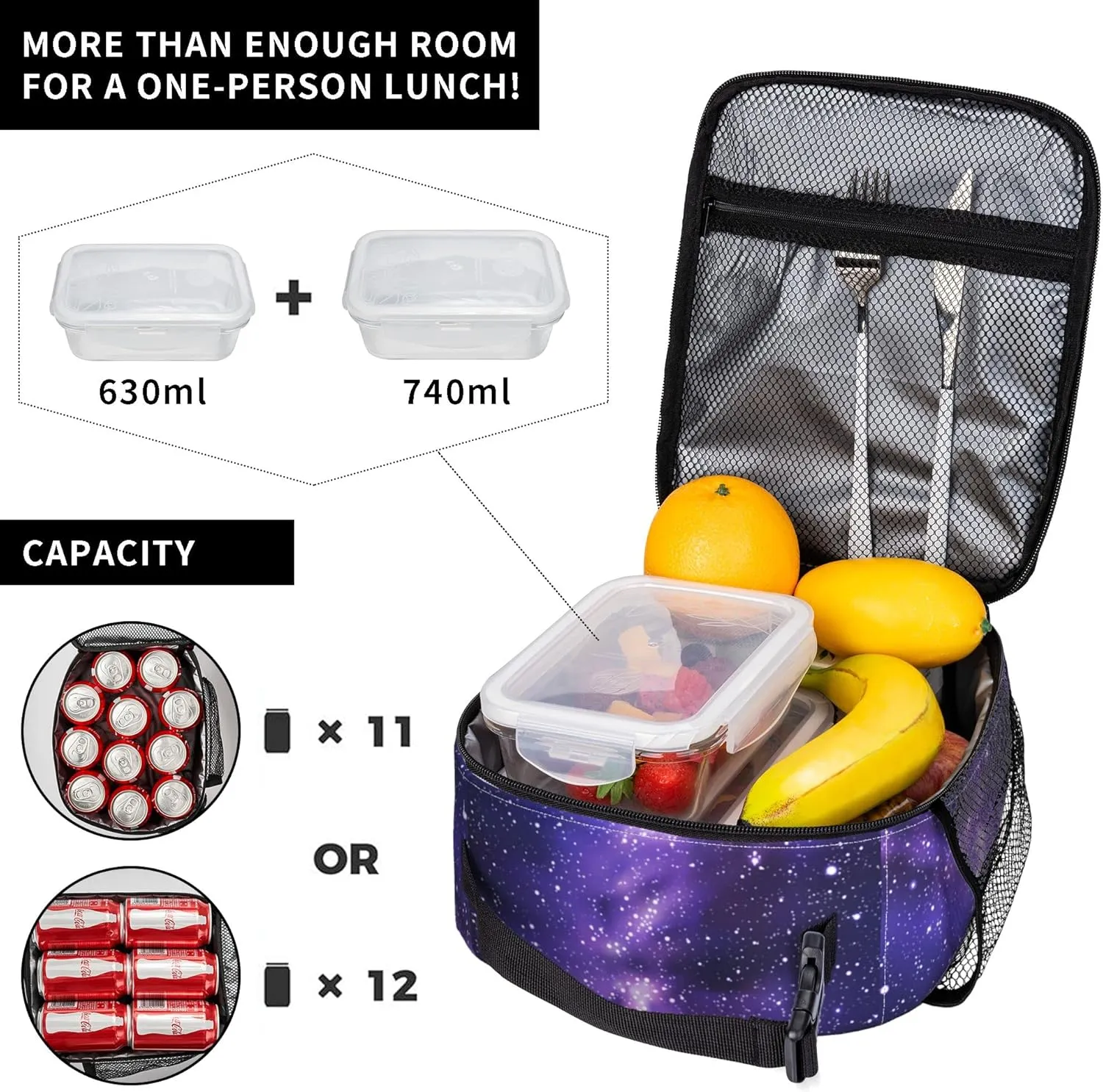 Starry sky Lunch Bags For Men Women Boys Girls Reusable Tote Lunch Bags For Office Work School Picnic Camping Thermal Insulation And Cold Preservation