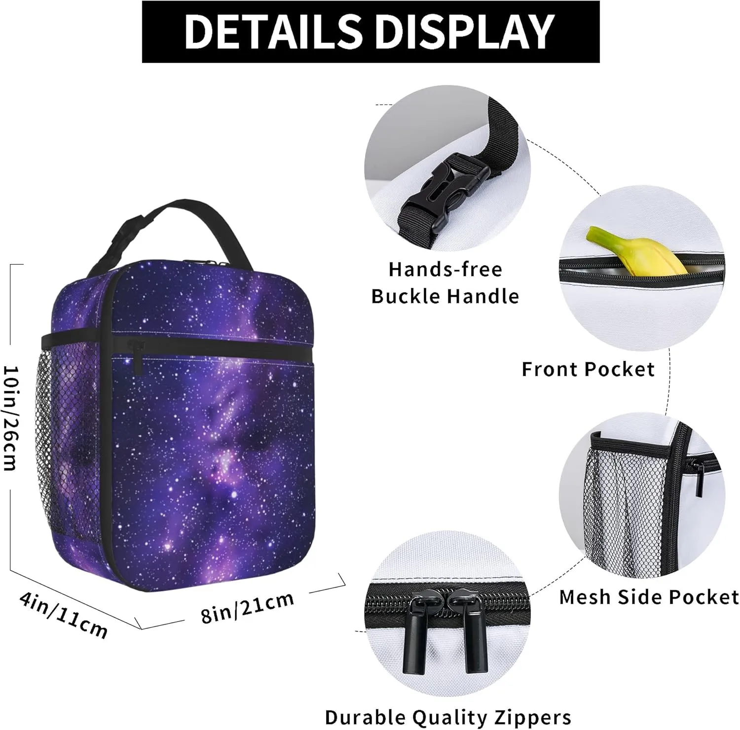 Starry sky Lunch Bags For Men Women Boys Girls Reusable Tote Lunch Bags For Office Work School Picnic Camping Thermal Insulation And Cold Preservation