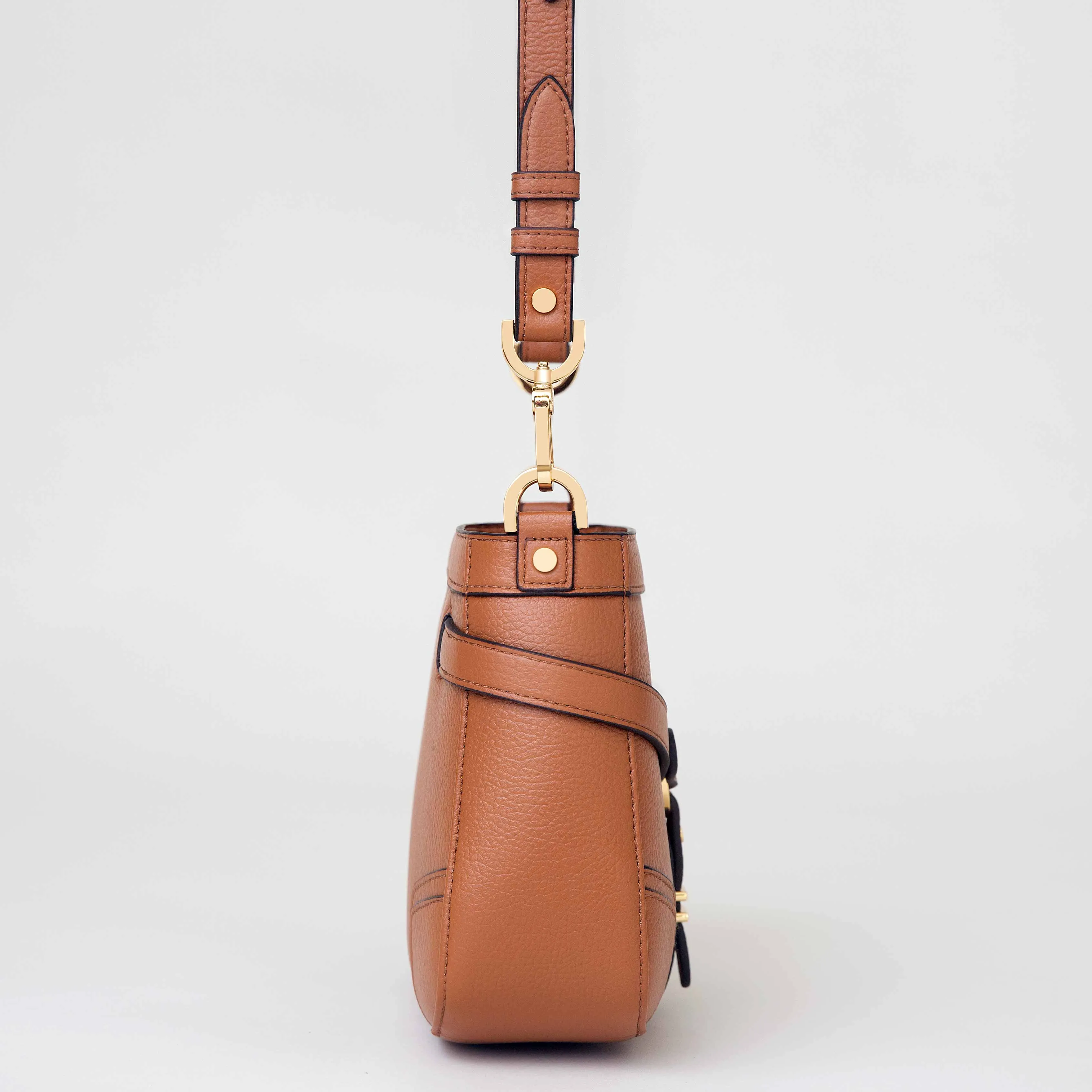 Stockholm Vegan Leather Crossbody Bag | Camel