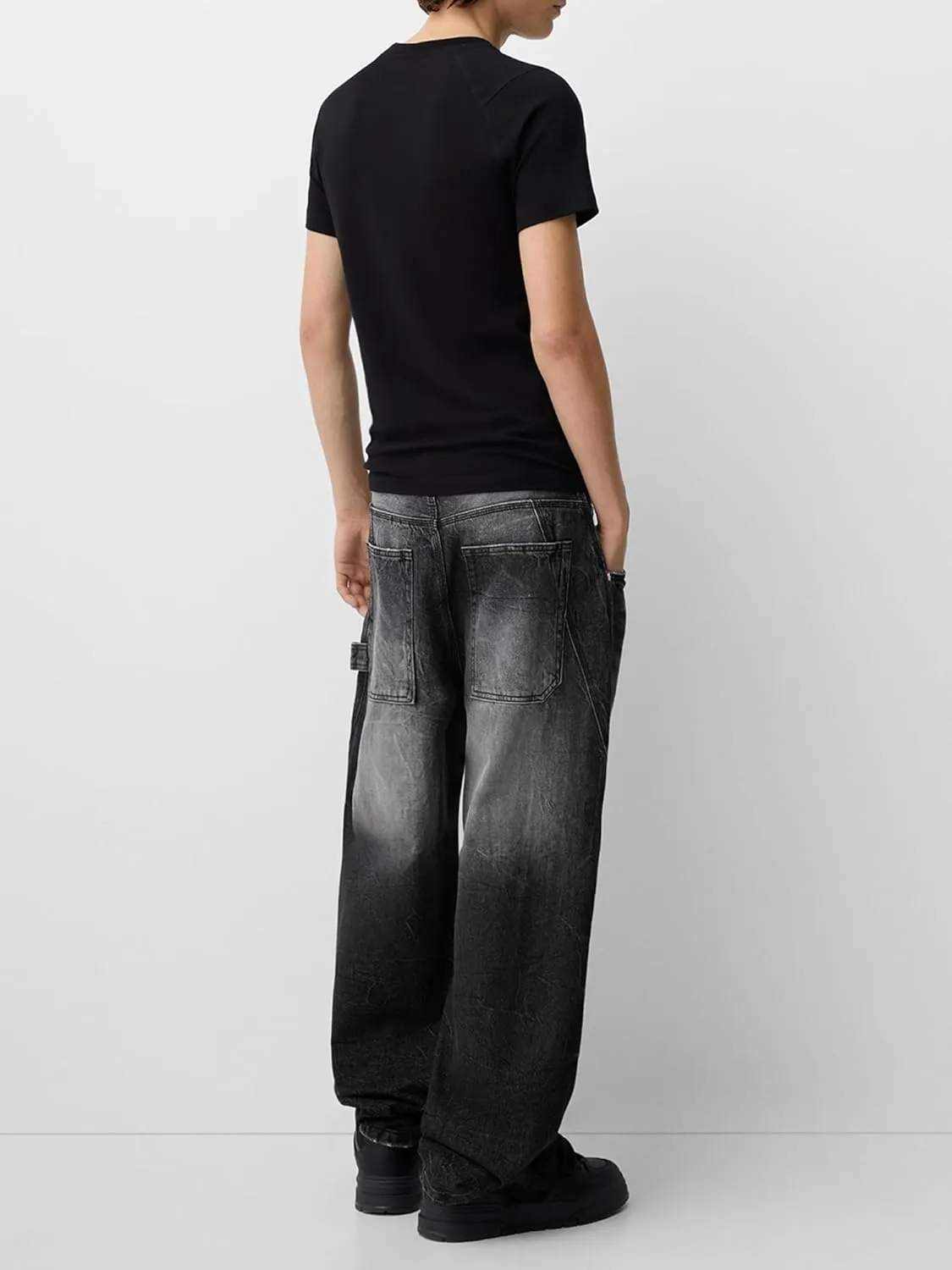 Sunloudy Men Baggy Jeans Relaxed Fit Wide Leg Denim Pants Vintage Hip Hop Straight Wide Leg Jeans Trousers Streetwear