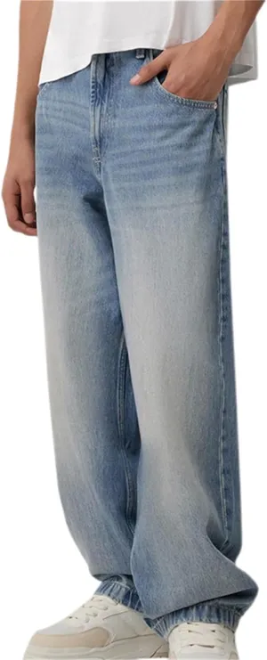 Sunloudy Men Baggy Jeans Relaxed Fit Wide Leg Denim Pants Vintage Hip Hop Straight Wide Leg Jeans Trousers Streetwear