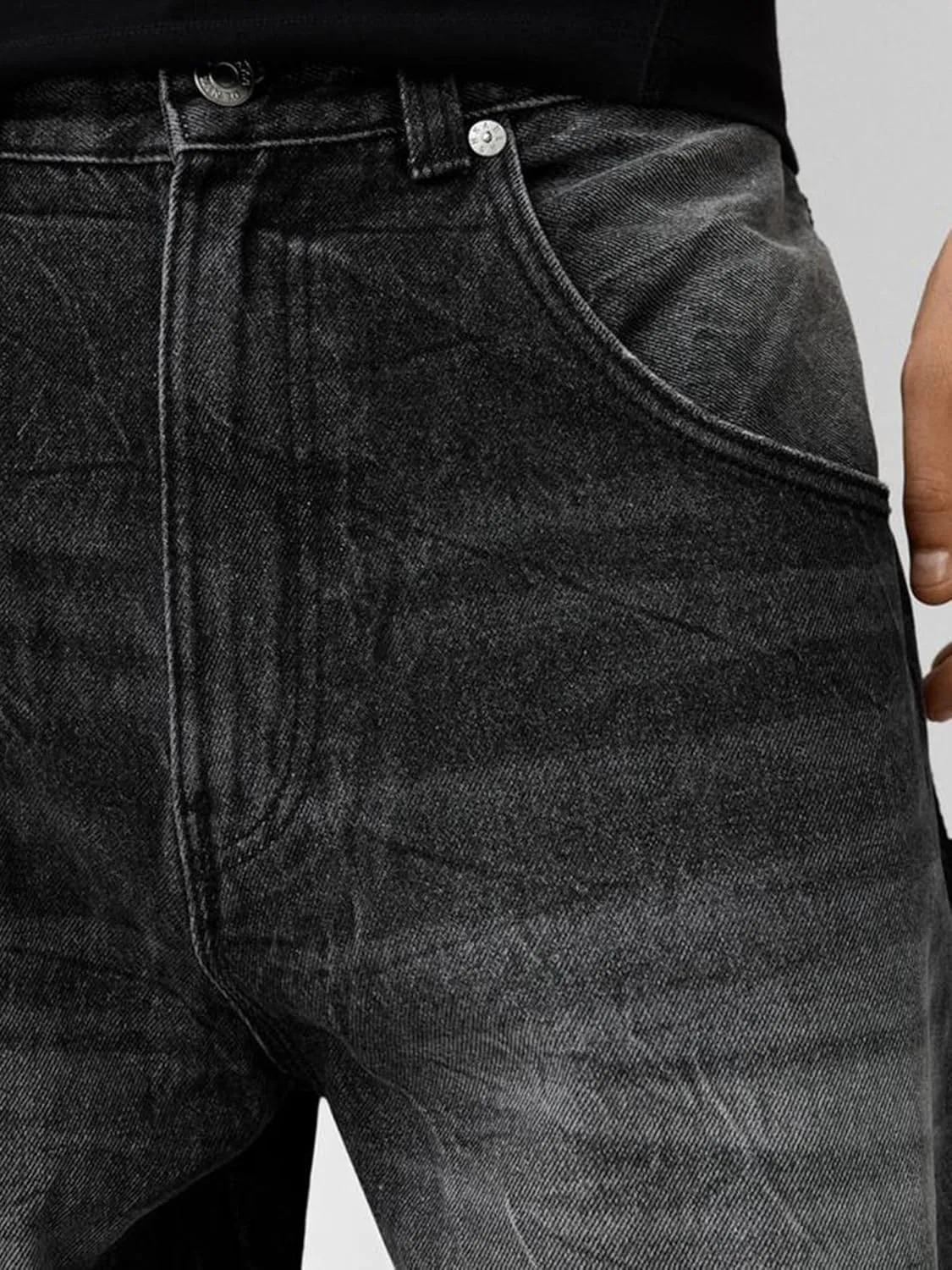 Sunloudy Men Baggy Jeans Relaxed Fit Wide Leg Denim Pants Vintage Hip Hop Straight Wide Leg Jeans Trousers Streetwear
