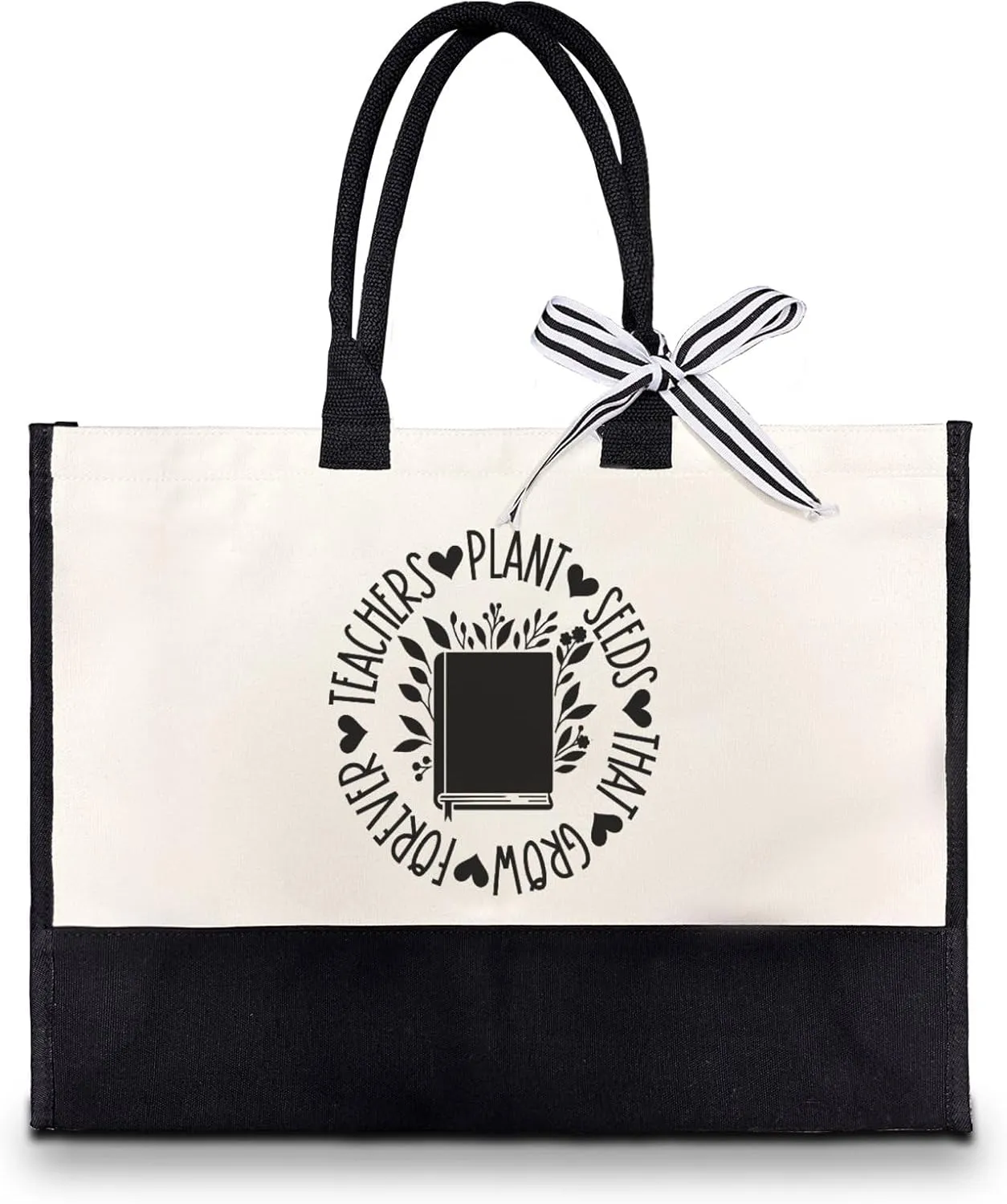 Teachers Plant Seeds Which Grow Forever Funny Canvas Tote Bag Large Canvas Tote Bag Lightweight Reusable Grocery Shopping Cloth Bags