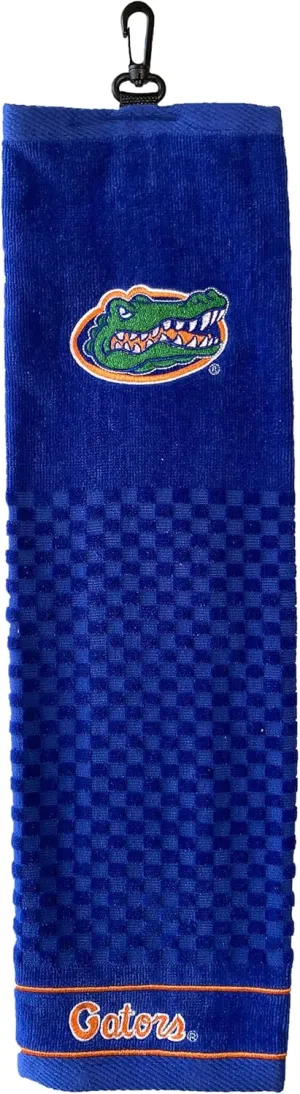 Team Golf NCAA Embroidered Golf Towel, Checkered Scrubber Design, Embroidered Logo