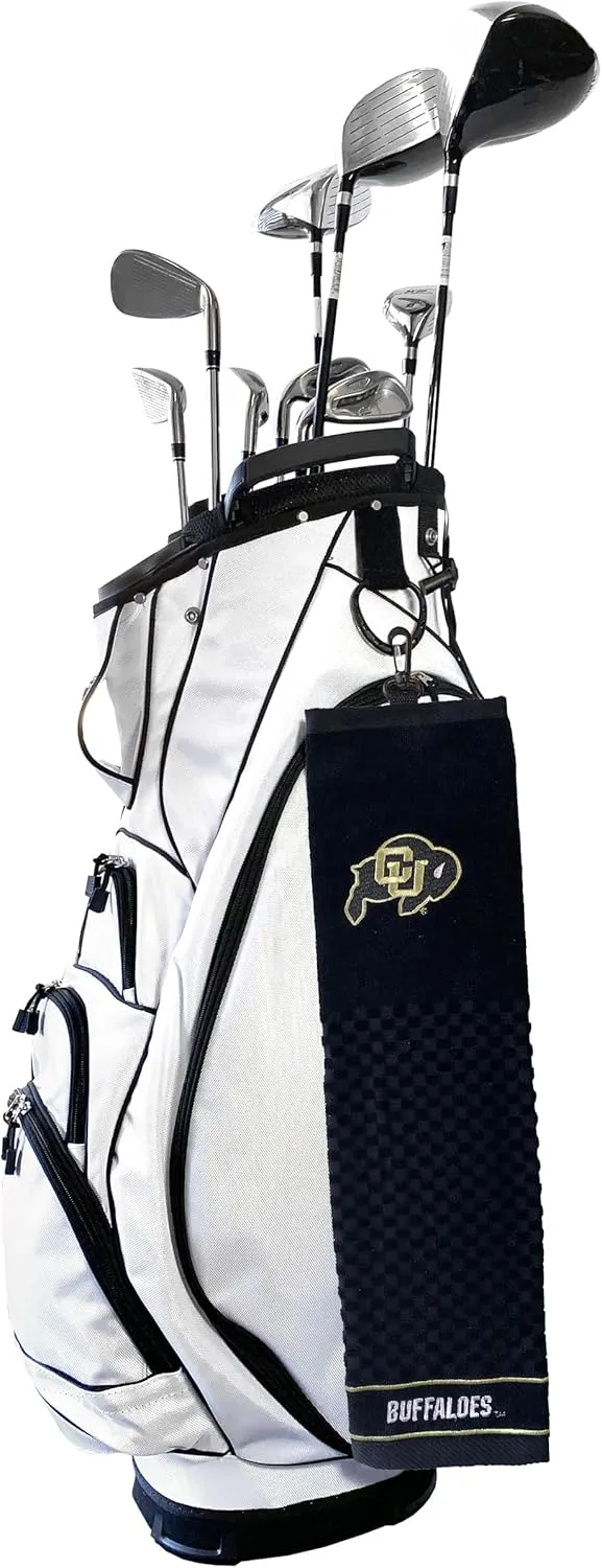 Team Golf NCAA Embroidered Golf Towel, Checkered Scrubber Design, Embroidered Logo