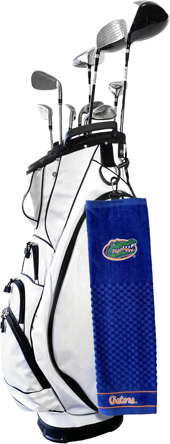 Team Golf NCAA Embroidered Golf Towel, Checkered Scrubber Design, Embroidered Logo