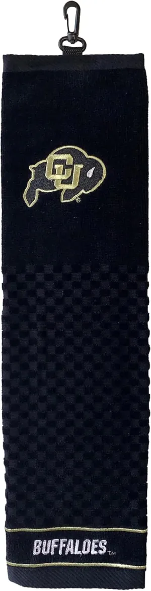 Team Golf NCAA Embroidered Golf Towel, Checkered Scrubber Design, Embroidered Logo