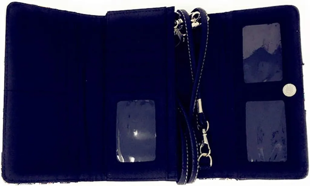 Texas West Women's Embroidered Flora Sugar Skull Purse Handbag and Clutch Wallet set in 4 colors