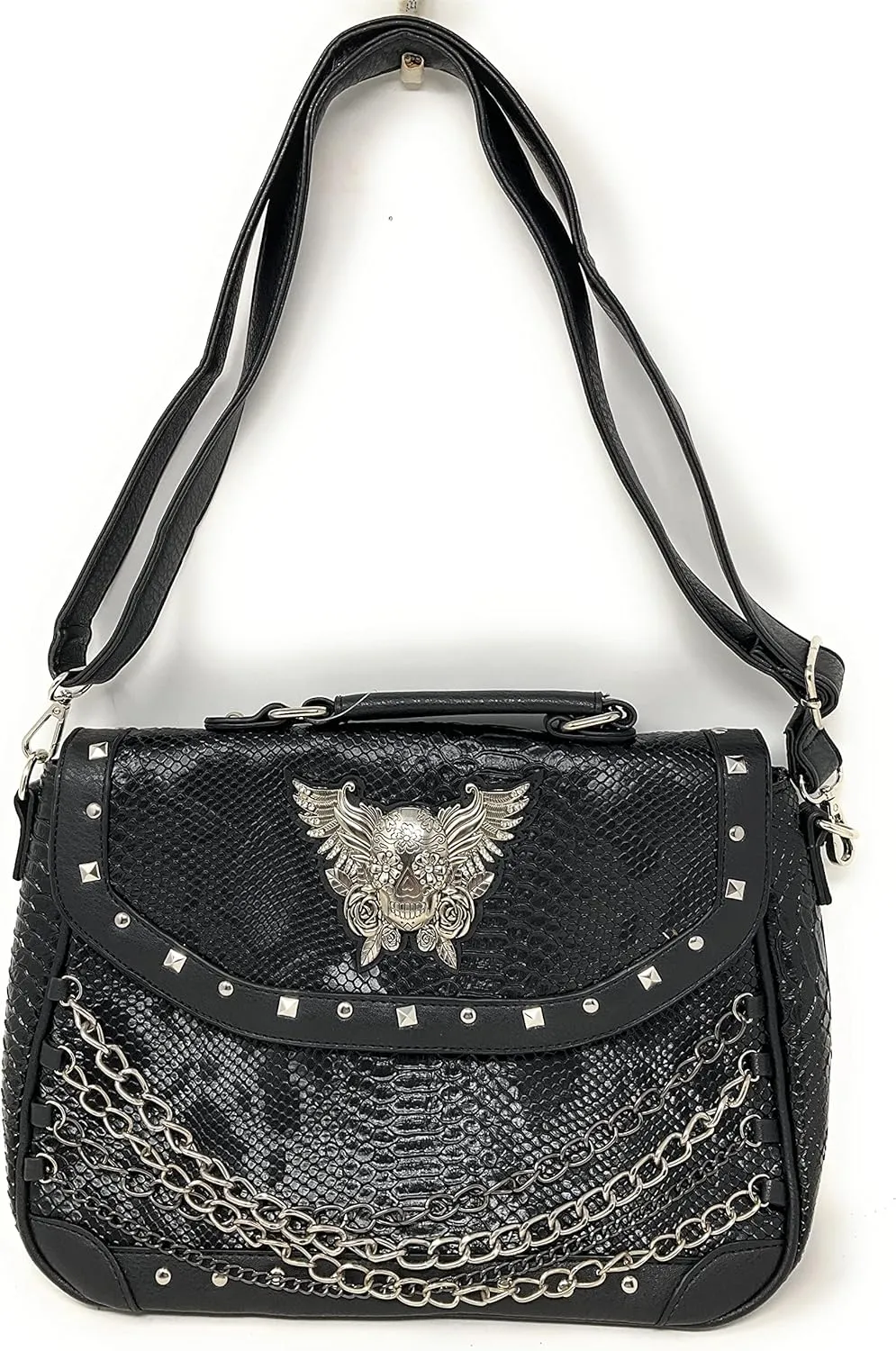 Texas West Women's Skull Chain Concealed Carry Handbag Purse Shoulder Bag Crossbody