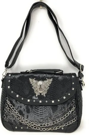 Texas West Women's Skull Chain Concealed Carry Handbag Purse Shoulder Bag Crossbody