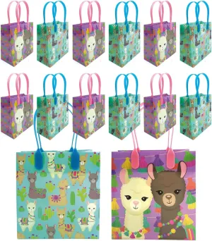 Tiny Mills Llama Themed Party Favor Treat Bags, 12 Pack