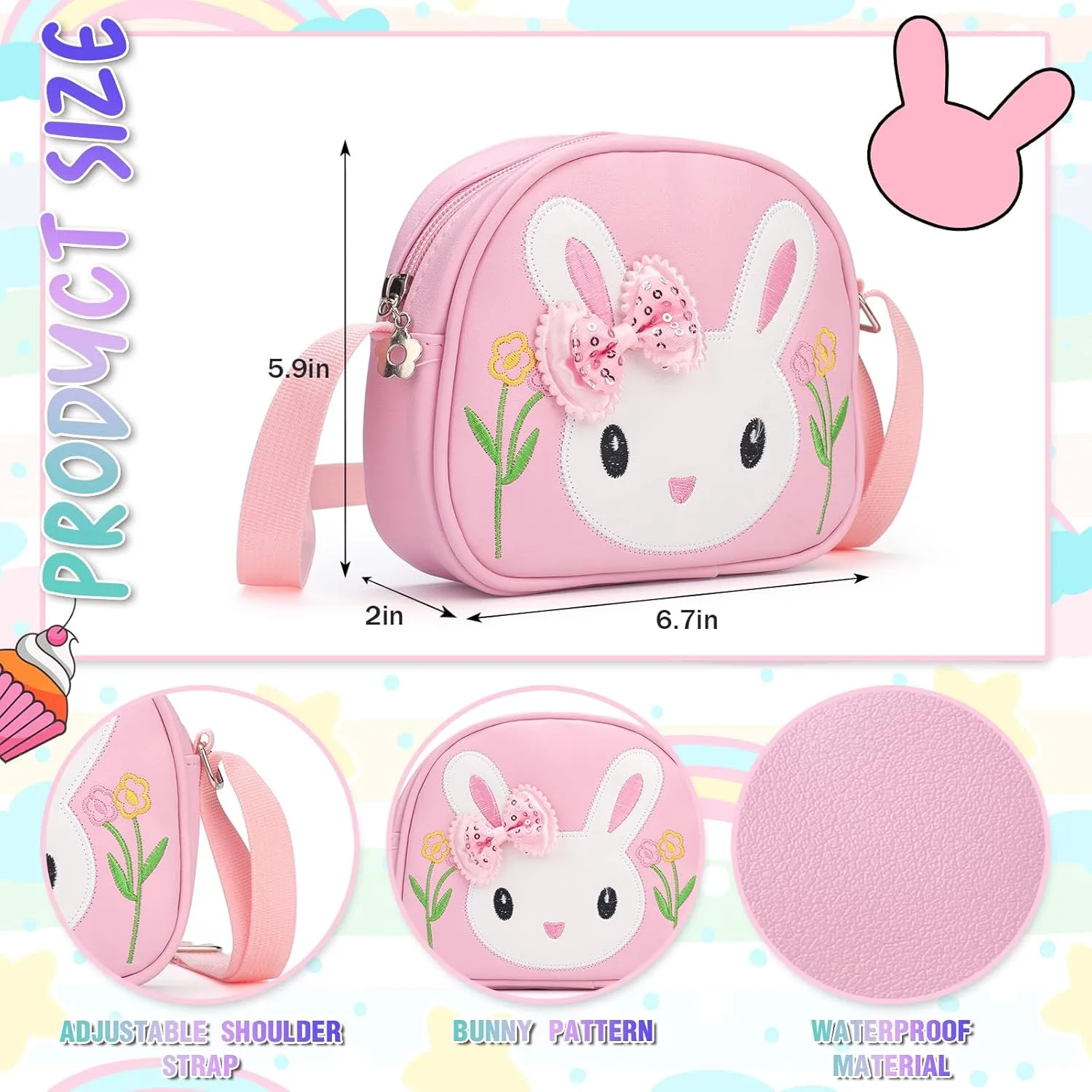 Toddler Purse-Small Kids Purse, Girls Bunny Purse, Little Girl Purse-Birthday Gifts Purse for Girls