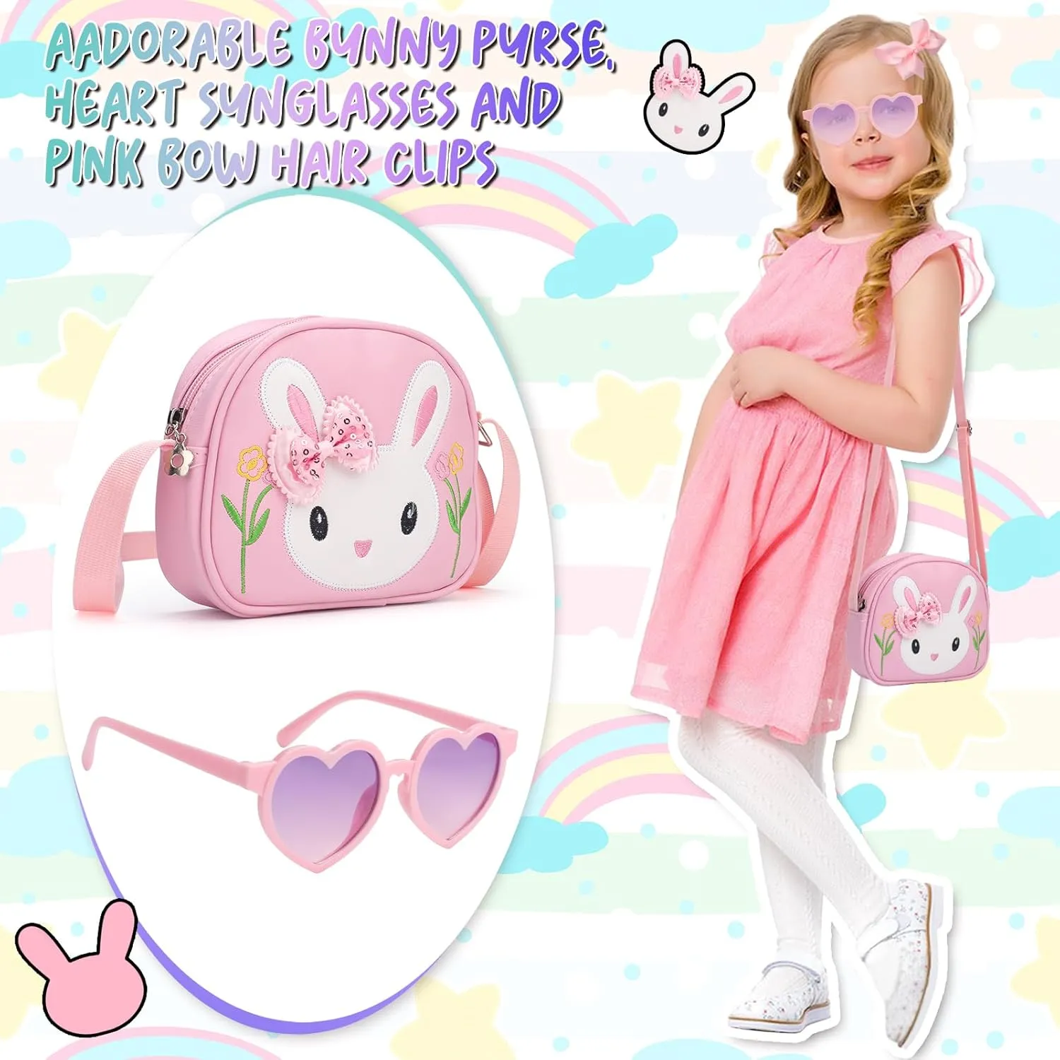 Toddler Purse-Small Kids Purse, Girls Bunny Purse, Little Girl Purse-Birthday Gifts Purse for Girls