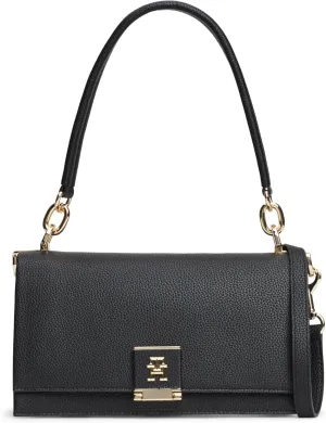 Tommy Hilfiger Leather Shoulder Bag with Removable Crossbody Strap
