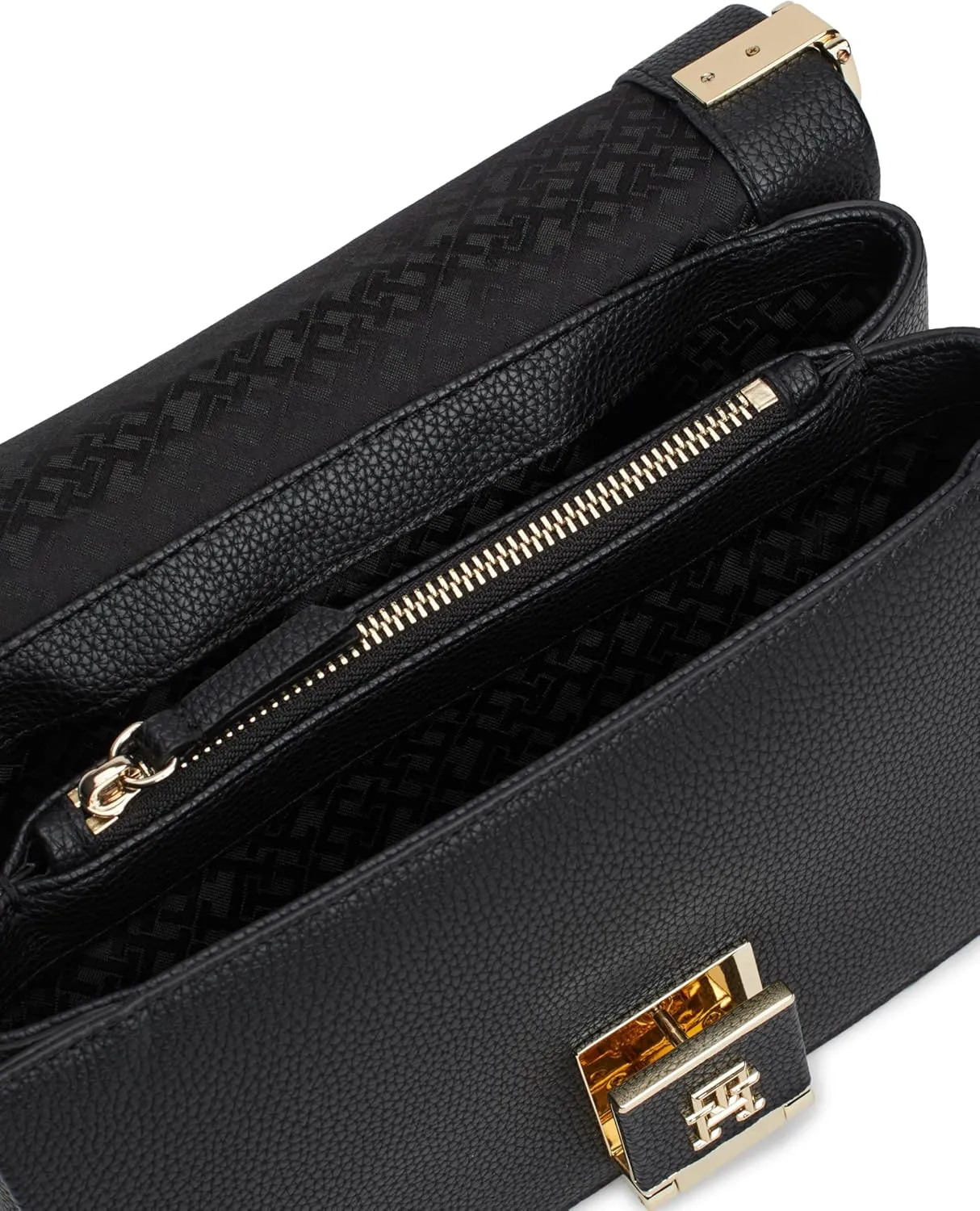 Tommy Hilfiger Leather Shoulder Bag with Removable Crossbody Strap