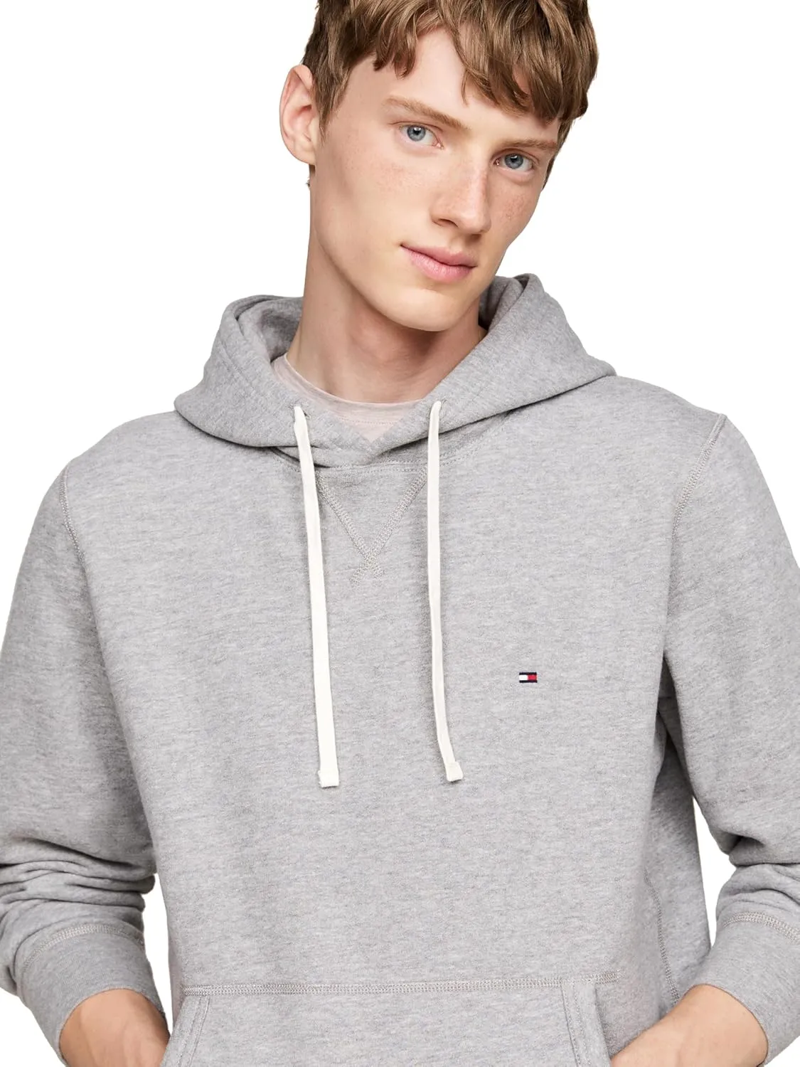 Tommy Hilfiger Men's Medium Weight Solid Fleece Hoodie Sweatshirt, Also Available in Big & Tall