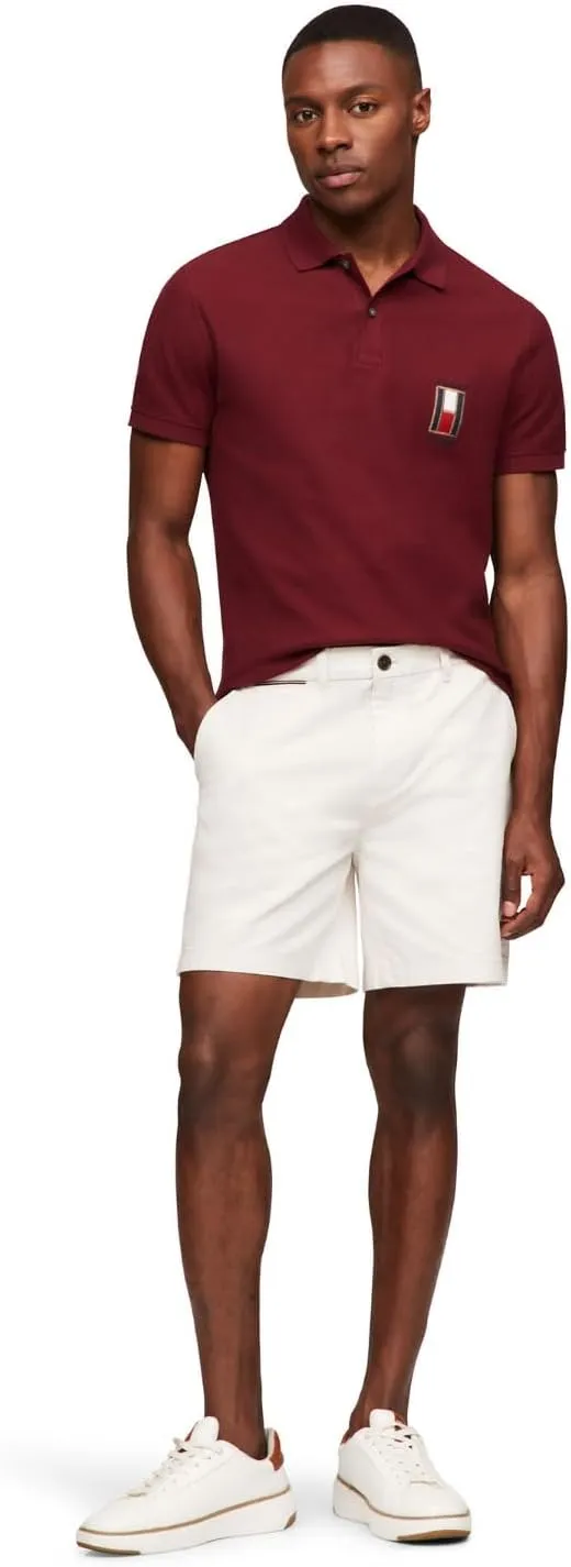Tommy Hilfiger Men's Short Sleeve Casual Polo Shirts in Regular Fit with Stretch and Vertical Logo Designs