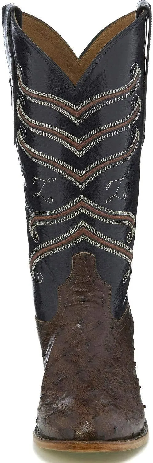 Tony Lama Men's Brown/Full Quill Ostrich Cowboy Boot