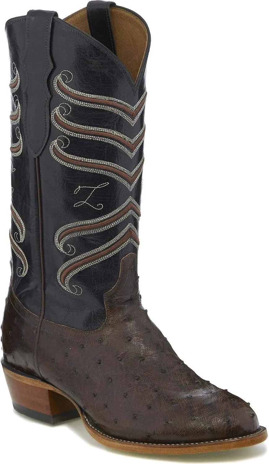 Tony Lama Men's Brown/Full Quill Ostrich Cowboy Boot