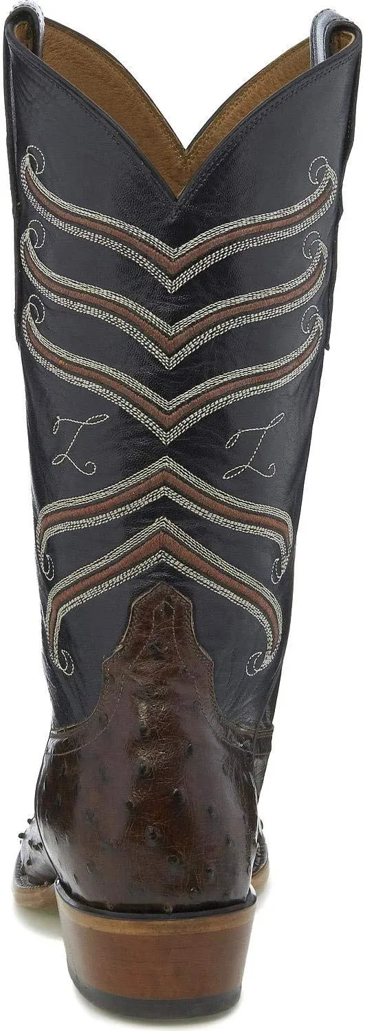 Tony Lama Men's Brown/Full Quill Ostrich Cowboy Boot