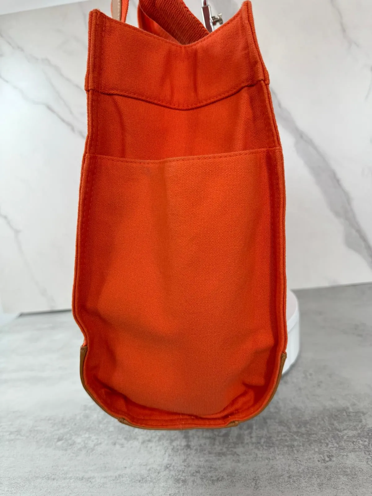 TORY BURCH LIMITED EDITION CANVAS LEATHER TOTE BAG